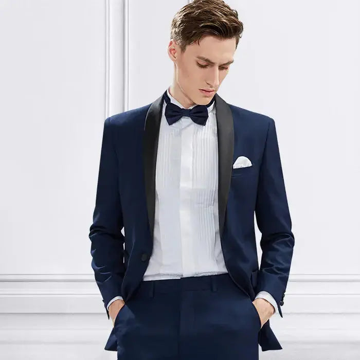 Arthur Navy Blue Three-Piece Tuxedo Suit